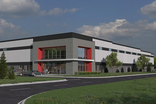 rendering of exterior of industrial building